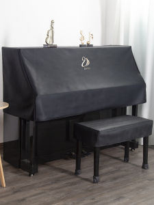กันน้ําล้างทําความสะอาดได้ฝุ่นสําหรับเปียโน Semi-cover สีดำ เรียบง่าย สตูล High-end ผ้าศิลปะเปียโนไฟฟ้าเต็มผ้าเช็ดตัว