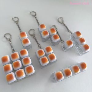 EELHOE | [DO]1PC Caramel Bread Keyboard Stress Relief Button Light Keycap Backpack Pendant Keychain For Office Adult Accessory[DO]