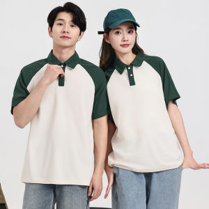 Pure Cotton Polo Shirt Work Uniform Logo Printed Group Class T-Shirt Short Sleeve for Education Institution And Tea Shop Youth Fashion