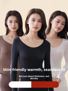 MiiOW | Ultra-Thin Invisible Traceless Warmth Skin-Close Cat-Woman Mask Base Layer Womens Hyaluronic Acid Thermal Autumn Clothes Set