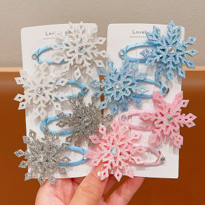 2 Chiếc Công Chúa Bông Tuyết Hairgrips Cho Bé Gái Thời Trang Trẻ Em Phụ Kiện Tóc Đáng Yêu Kẹp Tóc Barrettes Họa Tiết Hình Học