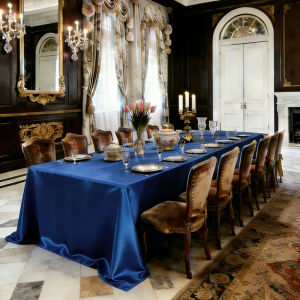 anfeng | Elegant Gray Pearlescent Tablecloth for Western Restaurant