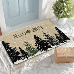 VIKAMA Winter Christmas Entrance Mat Home Non-Slip Front Door Mat Indoor/Outdoor Decorative Doormat For Home Furnishings