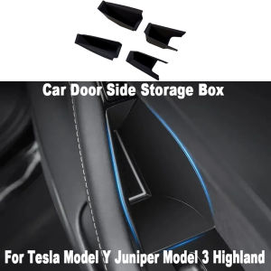 For Tesla Model Y Juniper Model 3 Highland Car Door Side Storage Box Armrest Phone Container Door Organizer Handle Pocket Tray