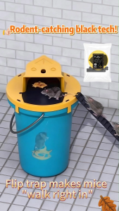 2 Pack Flip Lid Bucket Mouse Trap - Humane Automatic Flip Rat Trap with Ramp Reusable