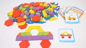 Bộ tangram xếp hình Pattern Block Montessori 155 chi tiết cho bé sáng tạo hơn thông minh hơn
