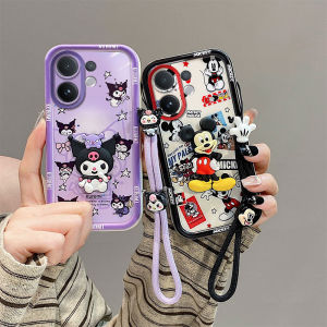 เคสโทรศัพท์ VIVO V60 V50 V40 Pro 5G ใหม่เคสลายการ์ตูนตุ๊กตา3D น่ารักสีมาการองพร้อมสายคล้องป้องกันเลนส์กรอบหลังซิลิโคนนิ่ม