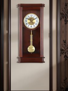 Hense | Silent Wooden Grandfather Clock with Melody and Bell Striking