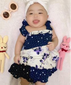 Dress Bayi Perempuan Ruffle Tank Bunga Aneka Warna untuk Anak 6 - 18 Bulan Free Celana Dalam Bayi Murah Terjangkau / Dress Baby Gaun Bayi Bahan Katun / Bisa COD Bayar di Tempat