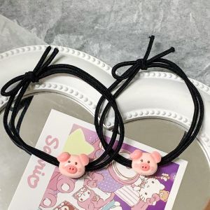 Cute Blush Pig Hair Rope Cartoon Pig Hair Rope for Boyfriend Small Rubber Band Couple Girlfriends Bracelet Mori Style Hair Ring
