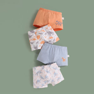 Boys Cotton Underwear Antibacterial Cartoon Briefs Comfortable Breathable Inner Pants for Children Aged 1-13 Years Old