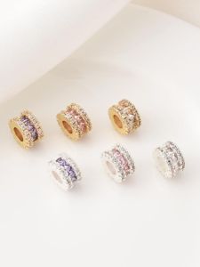 ลูกปัดล้อขอบทองชุบทอง 14K ชุบโลหะผสม ชุบเงิน ชุบทอง เครื่องประดับ DIY สร้อยข้อมือ สร้อยคอ เครื่องประดับแฟชั่น