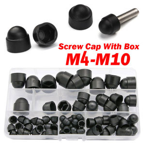 75Pcs Assorted Black Hex Socket Bolt Screw Nut Hexagon Head Cover Cap Nylon Protector NG M4 M5 M6 M8 M10