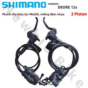 SHIMANO | Phanh Đĩa Thủy Lực SHIMANO DEORE M6200 2 Pít-tông Dành Cho Xe Đạp Leo Núi MTB Má Phanh Nhựa Nâng Cấp Phụ Tùng Hệ Thống Phanh Xe Đạp