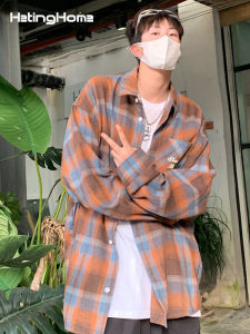 HetingHOME | Hetinghome Plaid Long Sleeve Loose Mens Shirt Autumn Trendy Brand Couples Clothing Youth Popular Artistic Style Four Seasons Universal