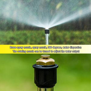 Amoki Brass Misting Nozzles Adjustable 1/2 inch Centrifugal Water Atomizing Spray Nozzle Garden Irrigation 360 Degree