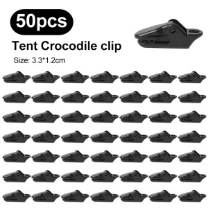 100/50/10pcs Sturdy Tent Clips Outdoor Tarpaulin Clips Anti-wind Fixed Camping Tent Hook Crocodile Clamp Clip for Outdoor Campin