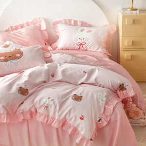 DOHIA | Luxury Cartoon Cotton Bed Set Lace Trim