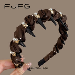 Parisian Princess Hairband Womens Fluffy High Hairline Anti-Slip Tooth Comb Headband Elegant Fashion Butterfly Rhinestone Hair Ties