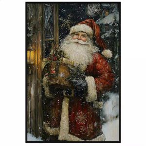 Tranh chân dung ông già noel. Tranh treo tường dán tường sơn dầu canvas trang trí. CGI-1890