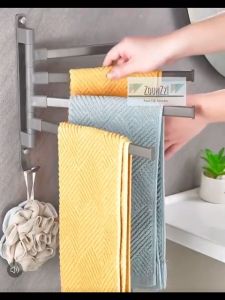 Save Space Durable Multifunctional 3 Tier Stainless Steel New Design Towel Rack Holder Bars Toilet Bathroom Clothes Aluminium Rotatable Jimat Ruang Keluli Tahan Lama Karat 3 Tingkat Pemegang Rak Tuala Tandas Pakaian Bilik Mandi 壁挂式不锈钢浴室毛巾杆节省空间美观耐用毛巾衣架