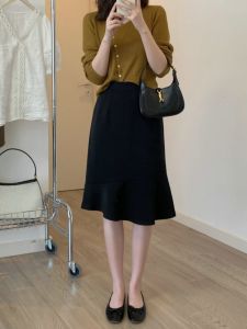 Váy Chữ a Đuôi Cá Mới Thu Váy Chữ a Bó Sát Váy Ngắn Váy Đen Váy Midi Váy Chữ a Cỡ Lớn Váy Xòe Váy Thời Trang