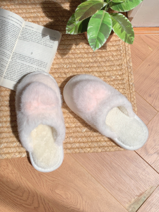 Womens Winter Warm Cotton Slippers Creative 3D Heart Shaped Furry Moon Shoes Anti-Slip Soft Bottom Ideal for Home Use
