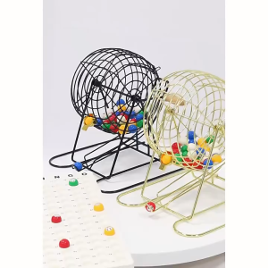 [Cỡ Trung] Lồng cầu quay xổ số bốc thăm trúng thưởng 30 cm kim loại chơi lô tô sự kiện may mắn sang trọng