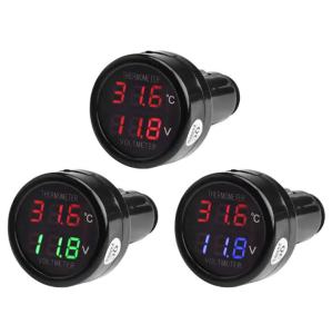 Gaqqee | Nhiệt Kế Vôn Kế Kỹ Thuật Số Mini DC 8-36V Kiểu Bật Lửa Thuốc Lá 2 Trong 1 Máy Đo Điện Áp Và Nhiệt Độ Pin Ô Tô