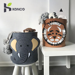 Konco giỏ đựng đồ giặt động vật có thể gập lại cảm thấy quần áo bẩn lưu trữ xô Rổ đựng đồ giặt lớn đồ chơi trẻ em lưu trữ Giỏ quần áo tổ chức