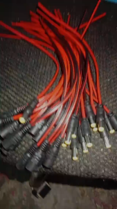 รองรับCOD！10ชิ้น สายDCแดงดำ DC 5.5x2.1 mm ยาว24ซม.ตัวผู้ ตัวเมีย สำหรับกล้องวงจรปิด คอมพิวเตอร์