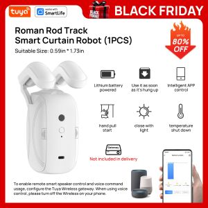 Tuya Smart Curtain Robot ( Roman Rod Track) Bluetooth APP Short Range Control Timed switch Pull-to-start 8KG load capacity