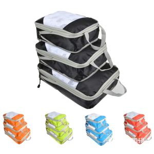 4 pcs Travel Storage Bag Packing Cubes Set 4pcs Portable Luggage Suitcase Organizer Extensible Packing Compression
