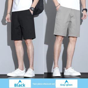 ROMON | Mens Casual Loose Ice Silk Shorts