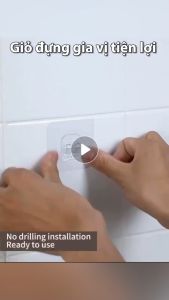 Kệ Đựng Hành Tỏi Kèm Khay Đựng Gia Vị Dán Tường Tiện Ích Tặng Kèm Miếng Dán