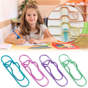 Multifunctional Colorful Heart-Shaped Metal Pen Clips Paper Clip With Pen Holder Pen Holder Clip For NotebookFor School Office