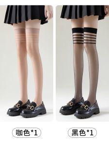 Womens High-Tube Stockings Summer Thin Anti-Catch Meat Color Half-Leg Socks Knee-High Leggings Nylon Spandex Blend Ultra-Thin