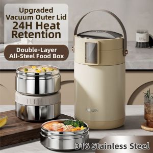 Insulated Lunch Box 24h Stainless Steel Large Capacity