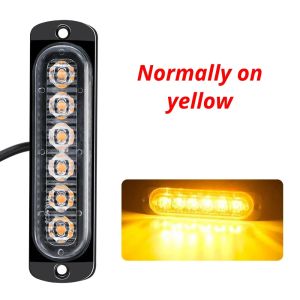 1X Truck 12V-24V LED Warning Strobe Grille Flashing Lamp Bar Side Car Beacon Red Yellow White Turn Signal Parking Drl Fog Light
