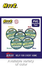 HITZ PVC Insulation Tape Strong Adhesive Electrical Tape Electric Work Repair Tools Wire Tape PVC Tape Pita Elektrik 1pc