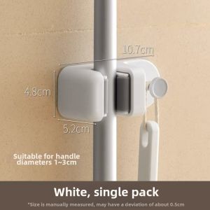 Adhesive Bathroom Mop Hook Storage Rack