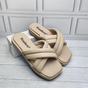 Sandal wanita wedges silang tinggi 5cm premium murah kekinian Sendal cewek korean style terbaru santai hitam platform tebal empuk EVA
