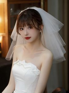 Short Wedding Dress Headpiece Proposal Engagement Ceremony Soft Tulle Bridal Veil Photography Prop for Brides