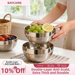 BAICHANG | Food-grade Insulated Anti-scald Stainless Steel Bowl