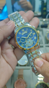 Đồng Hồ Nam Crnaira  FOURRON F732 lịch ngày dây thép không gỉ cao cấp chống nước 3ATM chính hãng