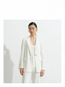 Designer Autumn Straight Suit Women Blazer Flat Lapel