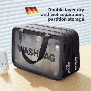 MONLEYTA | Travel Toiletry Bag Waterproof Wet And Dry Separation For Men And Women Swimming Bathing Storage Bag Hot Spring Makeup Bag