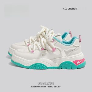 Warrior | Dopamine Boosting Womens Sneakers Versatile Casual Cross Strap Flat Heel Synthetic Leather Upper Comfortable Round Toe Shoes