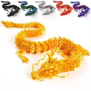 30/60/90 CM New 3D Printed Chinese Dragon Full Body Joints That Can Move Home Furnishings and Decorations Figurines Ornaments