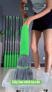 Cây Lau Nhà Cán Dài Tự Vắt Dài 1m2 Bông Microfiber Thấm Hút Chổi Lau Nhà Xoay Thiết Kế Gọn Nhẹ Dễ Cất Lau Sàn Nhanh Khô